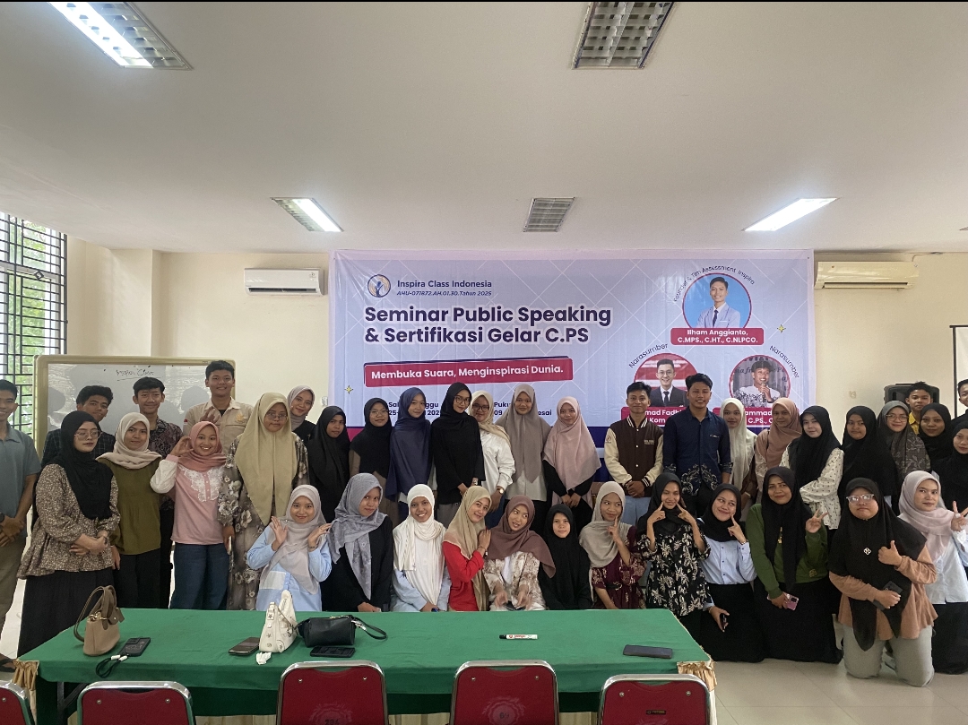 Cetak Pembicara Handal, Inspira Class Indonesia Gelar Seminar Public Speaking & Sertifikasi Public Speaking.